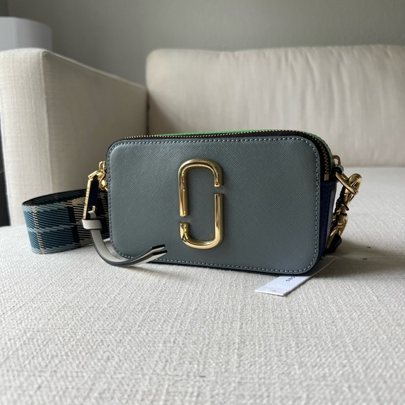 Marc Jacobs Handbags - Marc Jacobs Grey and Blue Snapshot Bag